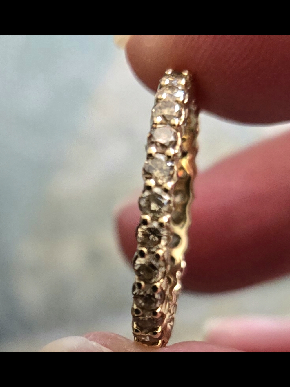 14k Gold Eternity Band With Champagne Diamonds - Women Jewelry